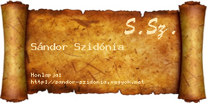 Sándor Szidónia névjegykártya