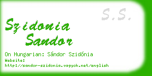 szidonia sandor business card