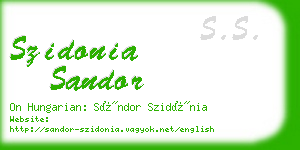 szidonia sandor business card